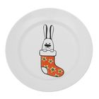 Тарелка d=20 см "Рождественский кролик" с бортами - Фото 1
