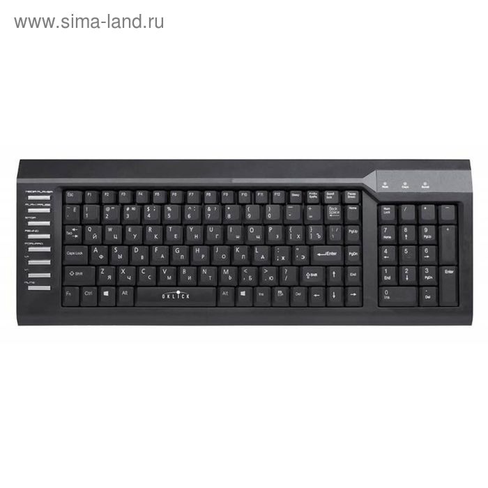 Клавиатура Oklick 350M, проводная, мембранная, 104 клавиши, USB, черная - Фото 1
