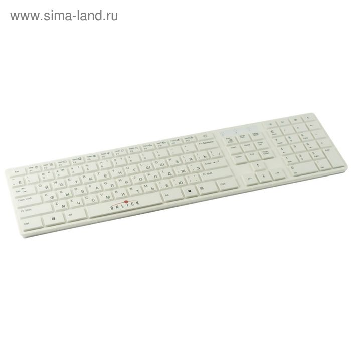Клавиатура Oklick 556S, проводная, мембранная, 104 клавиши, USB, белая - Фото 1