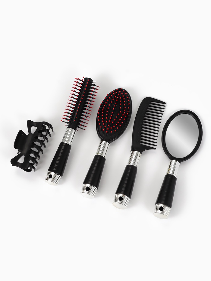 Набор парикмахерский, 20(±1) см, 5 предметов, красный - Фото 1