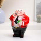 Копилка "Новый Русский" малиновый, 13х14х18см - фото 20550912