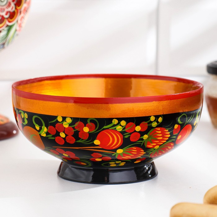 Салатник деревянный хохлома «Рецепт», 200 мл, МИКС - Фото 1