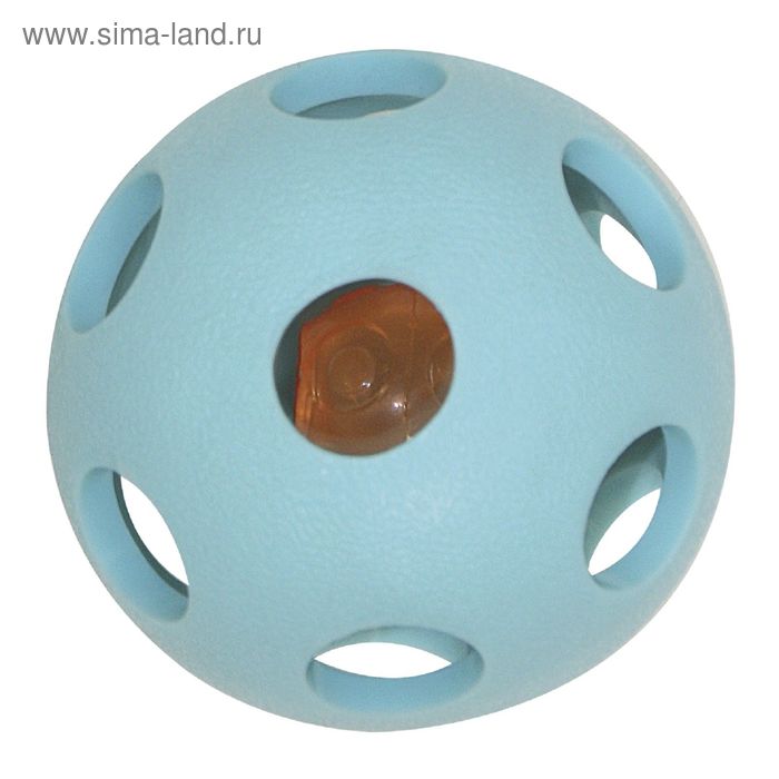 Игрушка для собак "Мяч с отверст." светящ., диам. 11 см, термопласт.резина - Фото 1