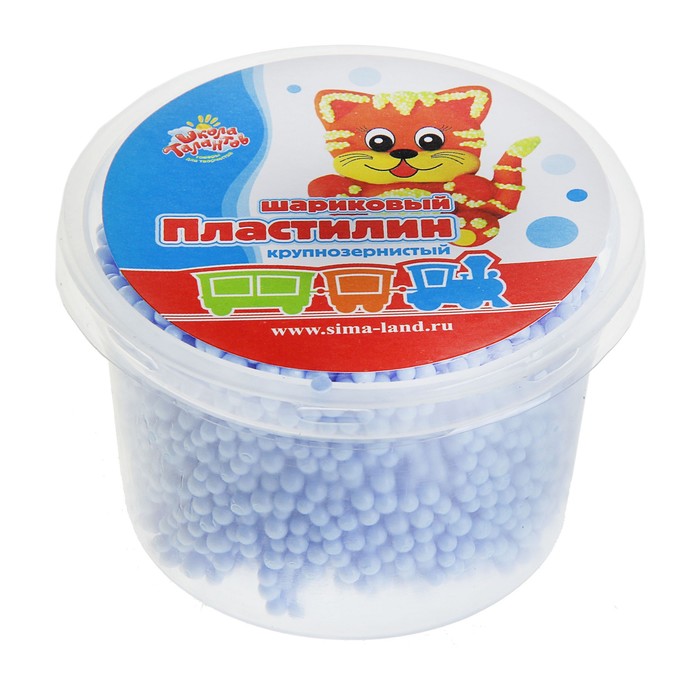 шариковый пластилин крупнозернистый, в банке 4 гр, голубой цвет, не застывает - Фото 1