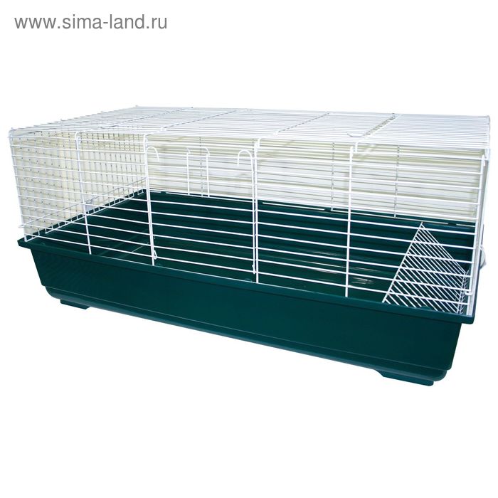 Клетка для круп. грызунов "Cavia 100", 100х56х45 см, темно-зел./бел. - Фото 1