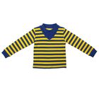 Рубашка-поло с длинными рукавами для мальчика, рост 110 см (60), цвет жёлтый/синий - Фото 1