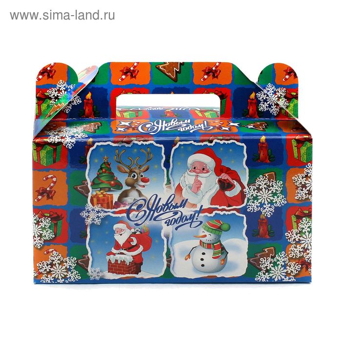 Подарочная коробка "Сказочный олень и снеговик", сборная, 17.7 х 14 х 6.8 см - Фото 1