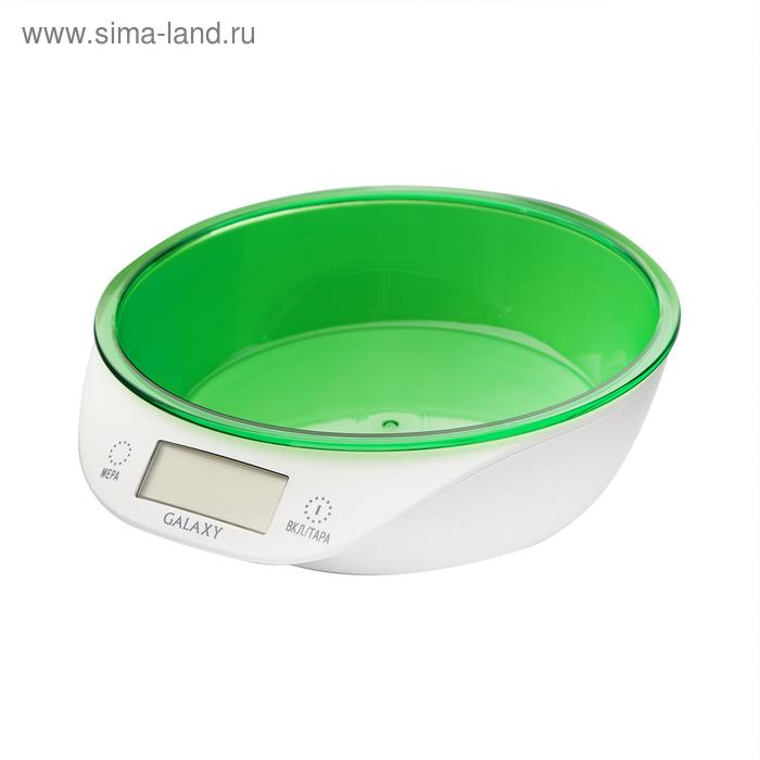 Весы кухонные Galaxy GL 2804, электронные, до 5 кг, LCD-дисплей, бело-зелёные - Фото 1
