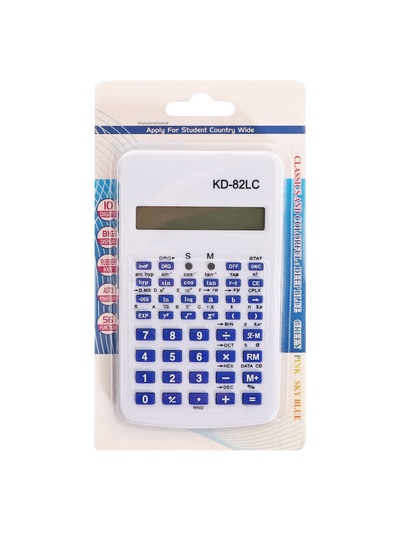 Калькулятор инженерный, 10-разрядный корпус белый, с синими кнопками