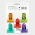 Набор зажимов для пакетов Доляна, 5.2×4 см, 5 шт., МИКС - Фото 5