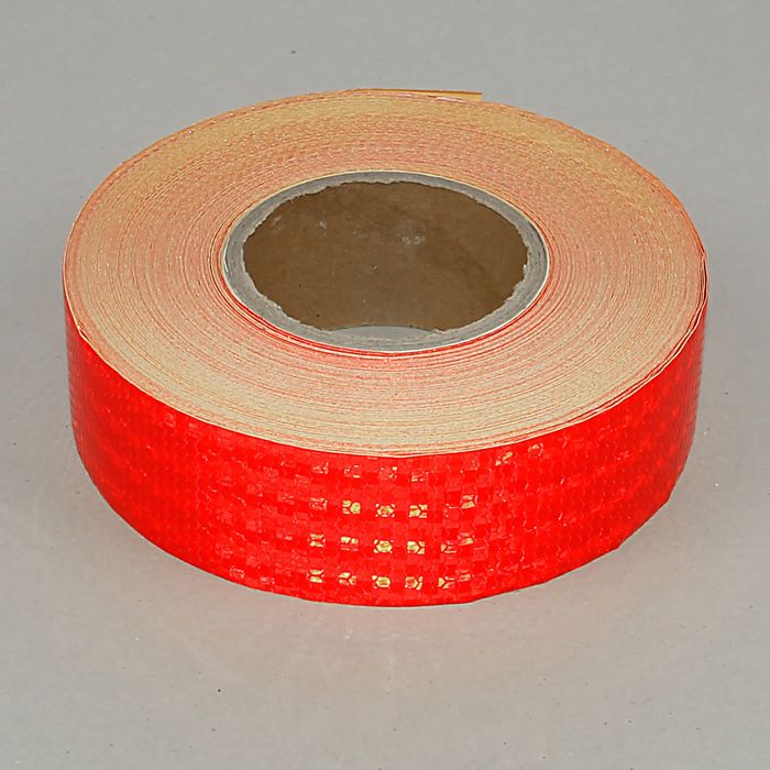 Светоотражающая лента, самоклеящаяся, красная, 5 см х 45 м - Фото 1