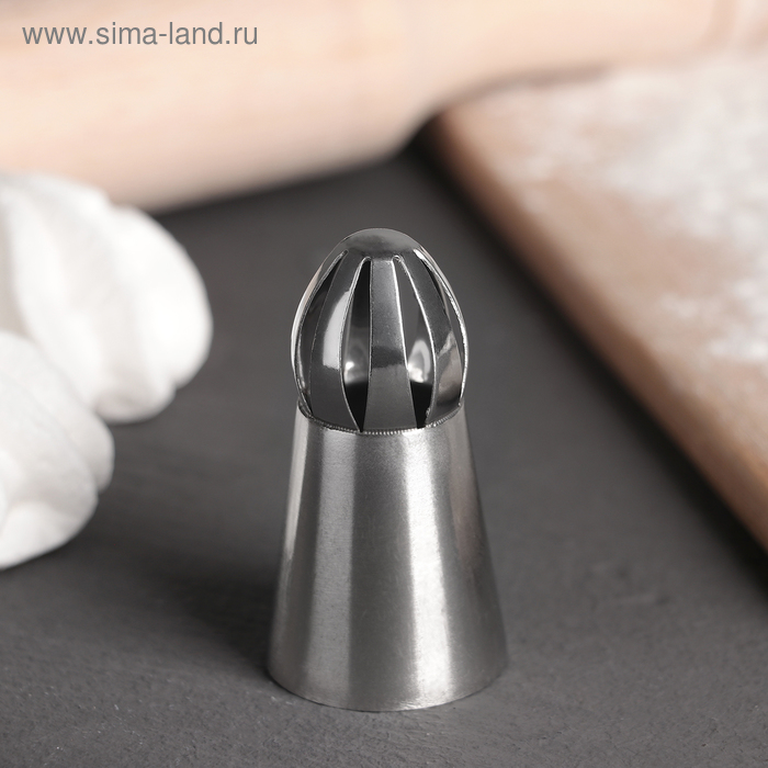 Насадка кондитерская «Сфера.Широкие прорези», d=3 см, выход 2,3 см, нержавеющая сталь - Фото 1
