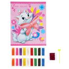 Фреска песком "Самой милой", Кошечка Мари + блёстки - Фото 2