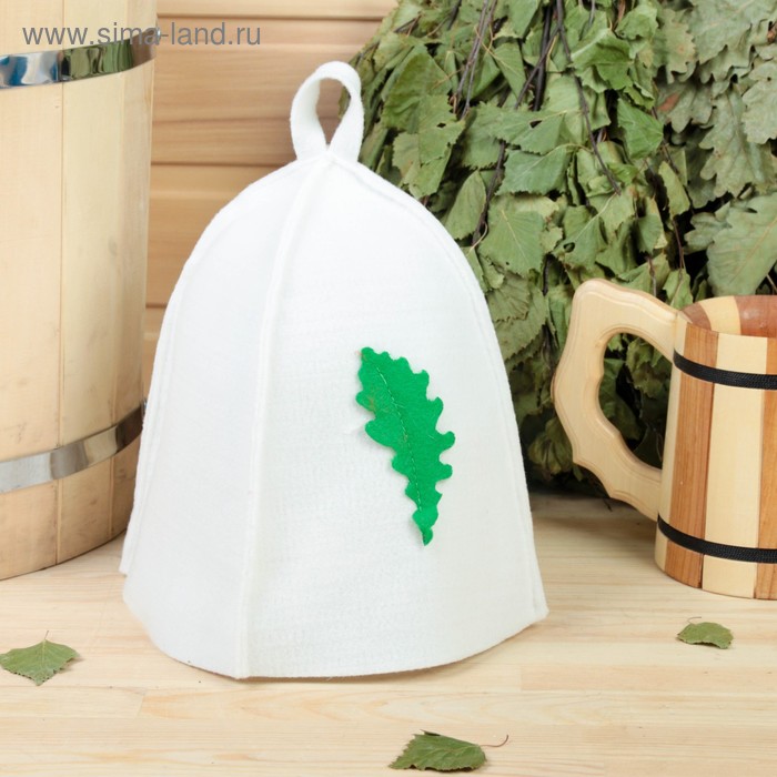 Шапка для бани "Дубовый лист" войлок, синтетика - Фото 1