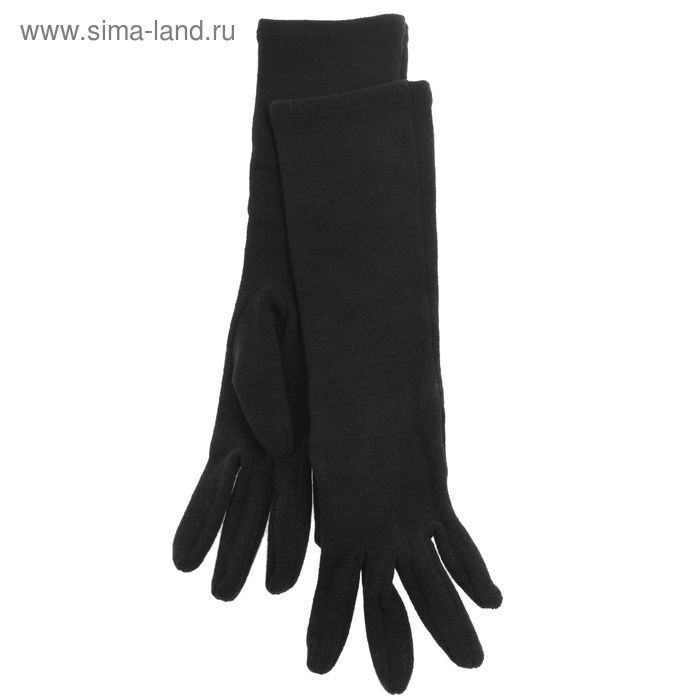 Перчатки женские, модель №1136Т, материал - трикотаж, без подклада, р-р 19, чёрные - Фото 1