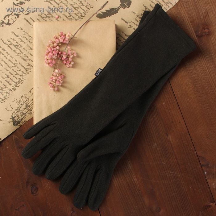 Перчатки женские, без подклада, размер 20, цвет чёрный - Фото 1