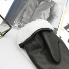 Рукавицы мужские, материал - козлина, подклад - шерстяной начёс на трикотажной основе, р-р 19, цвет чёрный - Фото 3