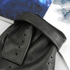 Перчатки автомобилиста, материал - кожа оленя, без подклада, р-р 25, цвет чёрный - Фото 3