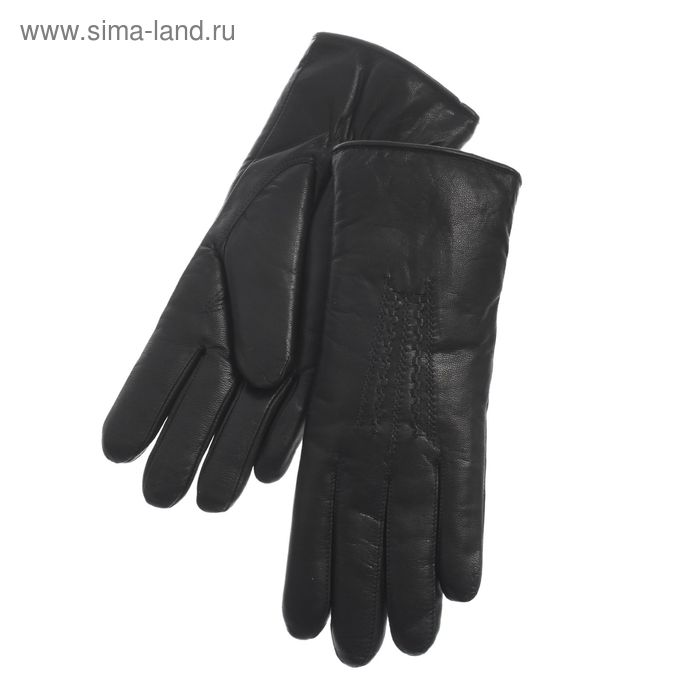 Перчатки женские, модель №365, материал - козлина, без подклада, комбинированные, р-р 22, чёрные - Фото 1