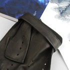 Перчатки автомобилиста, материал - овчина, без подклада, р-р 20, цвет чёрный - Фото 3