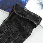Перчатки женские, комбинированные, без подклада, комбинированные, р-р 19, цвет чёрный - Фото 3