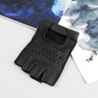 Перчатки автомобилиста, материал - кожа КРС, без подклада, р-р 22, цвет чёрный - Фото 2