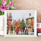 Роспись по холсту "Рождество в Европе" по номерам с красками по 3 мл+ кисти+крепеж 30*40 - Фото 1