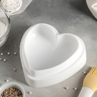 Форма силиконовая для муссовых десертов и выпечки «Сердце», 12,5×16 см, цвет белый - Фото 3
