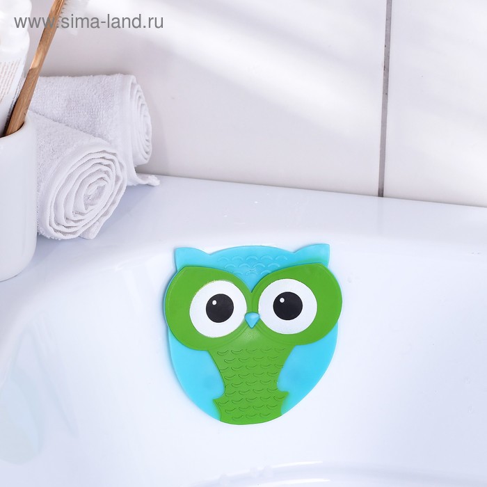 Мини-коврик для ванны Доляна «Совушка», 11×11,5 см, цвет МИКС - Фото 1
