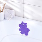 Мини-коврик для ванны Доляна «Бегемотик», 12×13 см, цвет фиолетовый - Фото 1