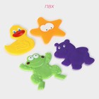 Коврики для ванной на присосках Доляна «Зоопарк», 4 шт., детские, 11×14 см - Фото 2