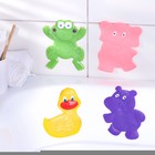 Коврики для ванной на присосках Доляна «Зоопарк», 4 шт., детские, 11×14 см - Фото 4