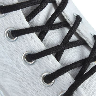 Шнурки для обуви круглые, d=4мм, 60см, цвет чёрный