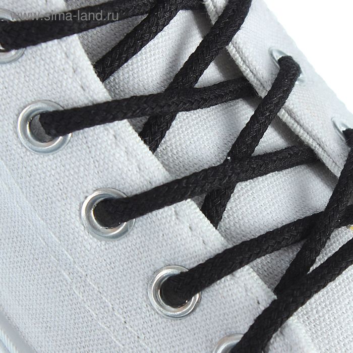 Шнурки для обуви круглые, d=4мм, 60см, цвет чёрный - Фото 1