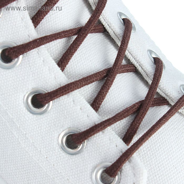 Шнурки для обуви круглые, d=3мм, 60см, цвет коричневый - Фото 1