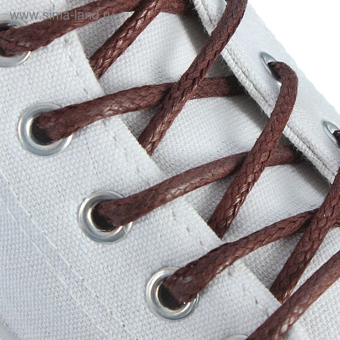 Шнурки для обуви Braus, круглые, с пропиткой, d=5 мм, 60 см, цвет коричневый - Фото 1