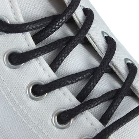Шнурки для обуви Braus, круглые, с пропиткой, d=5 мм, 75 см, цвет чёрный