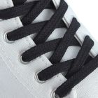 Шнурки для обуви плоские, с пропиткой, d=7мм, 90см, цвет чёрный - фото 297825085