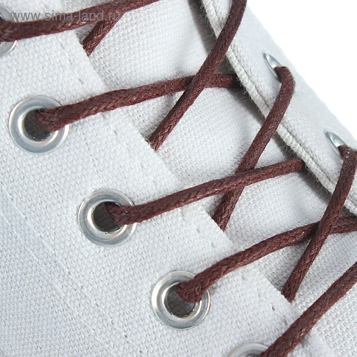 Шнурки для обуви круглые, с пропиткой, d=2,5мм, 90см, цвет коричневый - Фото 1