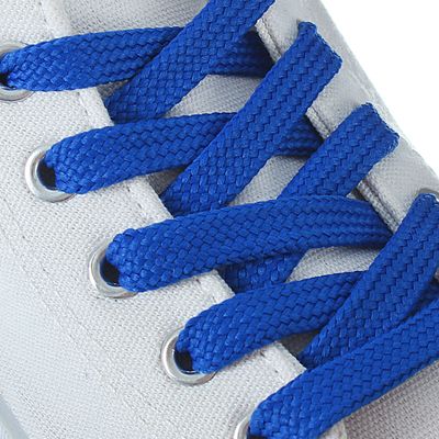 Шнурки для обуви плоские, d=9мм, 120см, цвет синий