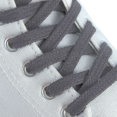 Шнурки для обуви плоские, d=9мм, 120см, цвет серый
