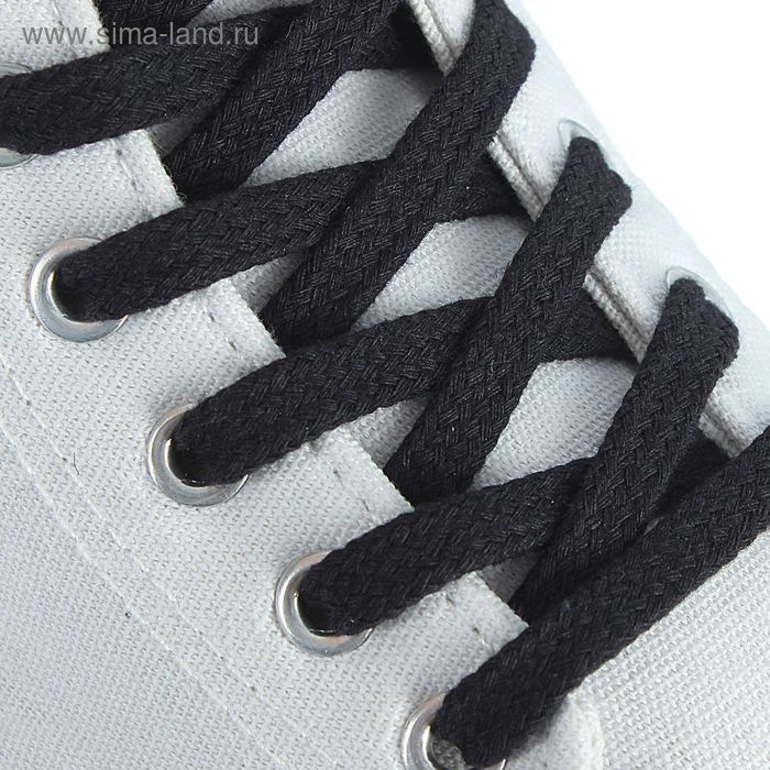 Шнурки для обуви круглые, с пропиткой, d=5мм, 150см, цвет чёрный - Фото 1