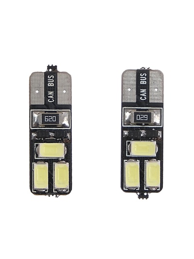 Автолампа светодиодная TORSO, T10 W5W, 12 В, 6 SMD-5630, 3 Вт, с обманкой, набор 2 шт.