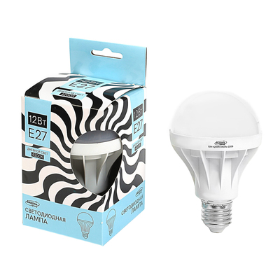 Лампа светодиодная Luazon Lighting, А65, 12 Вт, E27, 840 Лм, 4200 К, дневной белый