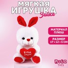 Мягкая игрушка «Я тебя люблю», зайчик, с сердечком, 17 см, виды МИКС - фото 320003115