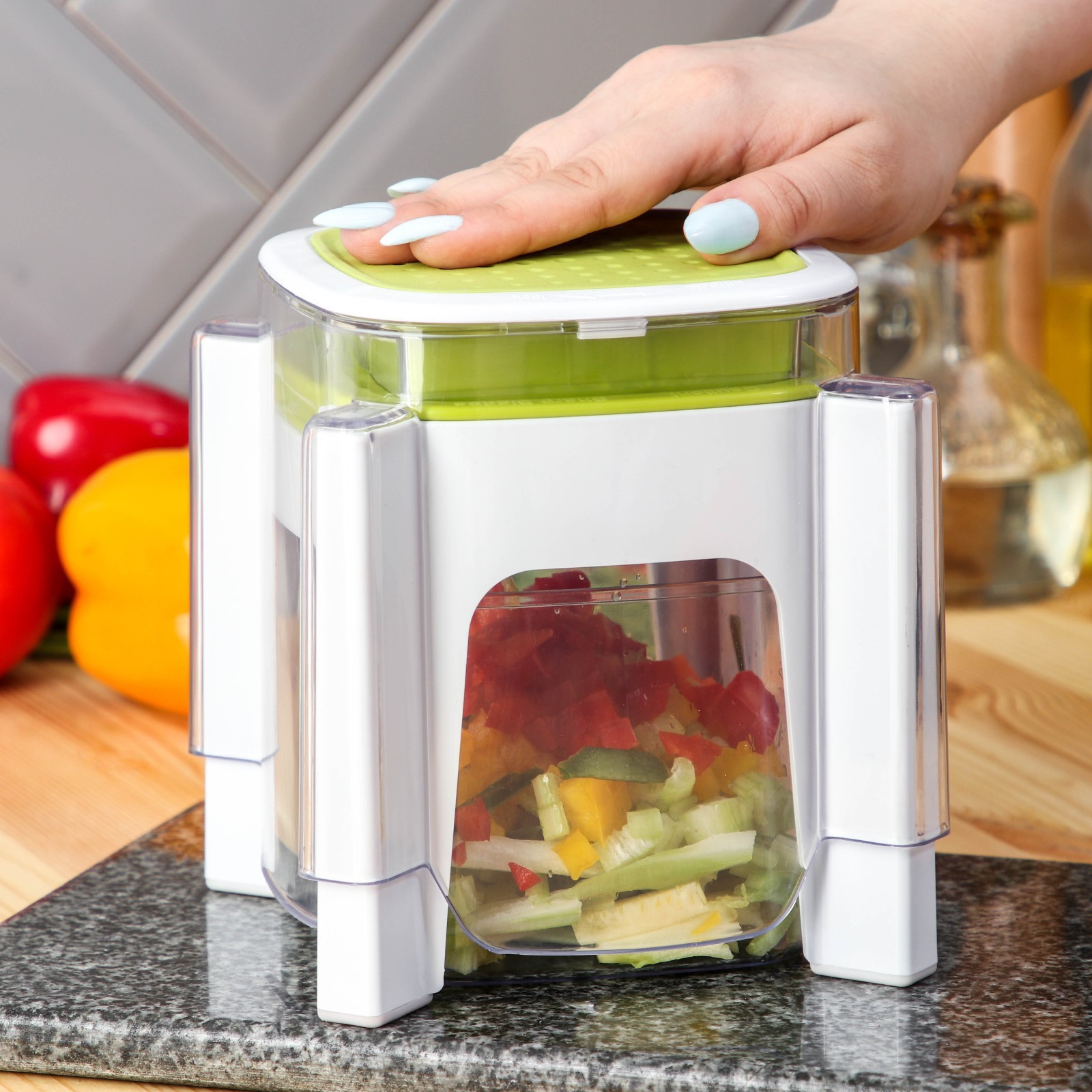 Овощерезка универсальная с контейнером Доляна Fresh Cook, 3 сменные ...