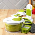 Овощерезка универсальная Доляна Fresh cook, 7 насадок, центрифуга для зелени, белая, зелёная - Фото 3