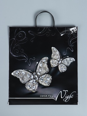 Пакет «Бриллиантовая ночь», полиэтиленовый с пластиковой ручкой, 44?40 см, 100 мкм (комплект 10 шт)