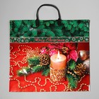 Пакет "Новогоднее убранство", полиэтиленовый с пластиковой ручкой, 38 х 35 см, 90 мкм - Фото 1