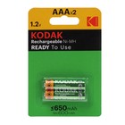 Аккумулятор Kodak, Ni-Mh, AAA, HR03-2BL, 1.2В, 650 мАч, блистер, 2 шт. - фото 8504979